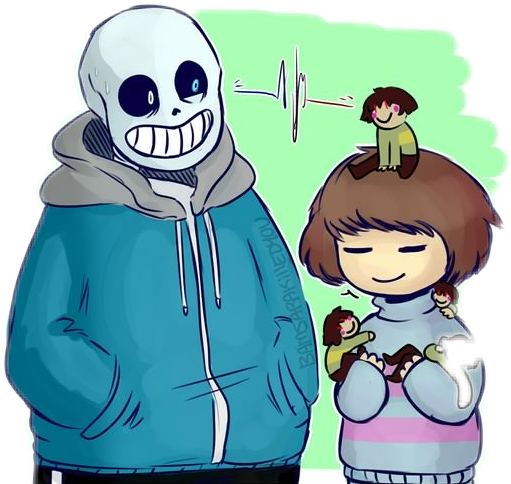 undertale chara frisk sans sticker by @rinkagome516