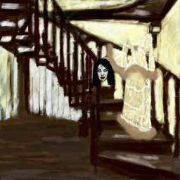 wdpghost spooky scary drawing staircase