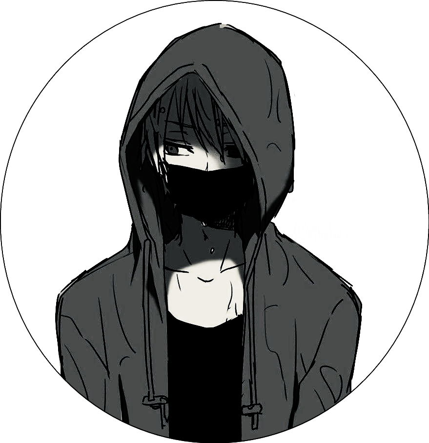 cute anime boy drawing with mask