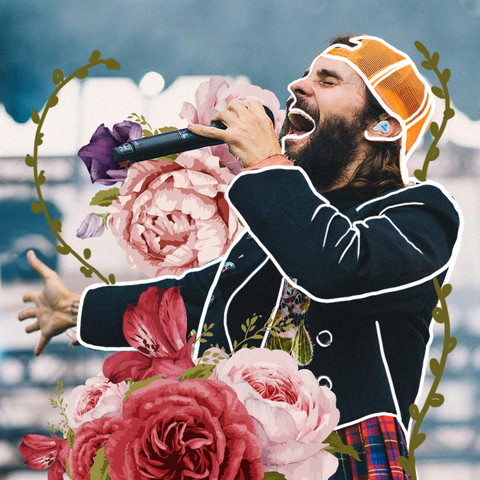 Trendy floral pic collage