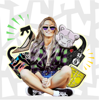 Creative photo edit with Dior stickers