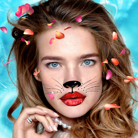 Vodianova cat makeup photo edit